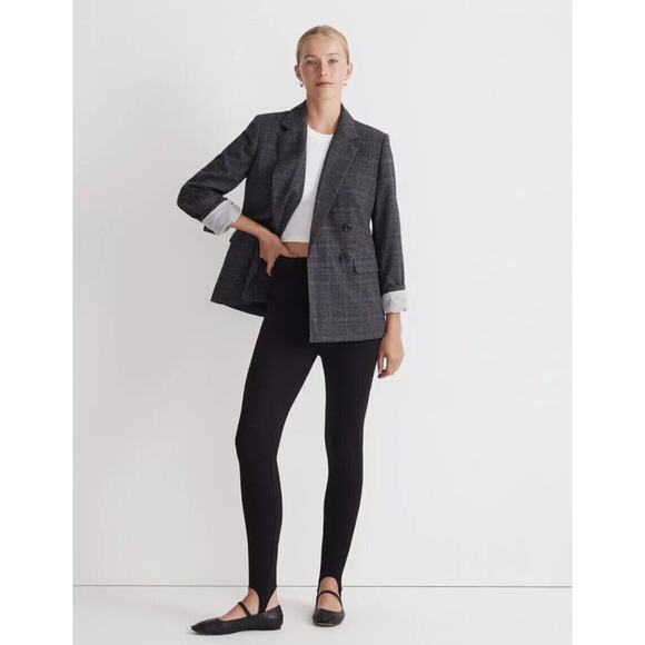 NWT Madewell Ponte Stirrup Leggings Stretch Knit Black Pull On Balletcore Small - Picture 1 of 9